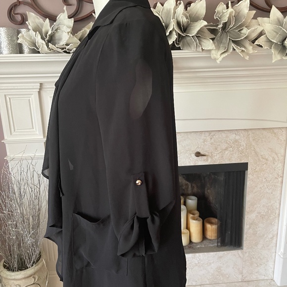 Trac Sheer 3/4 Waterfall Open Front Cardigan - Picture 3 of 5